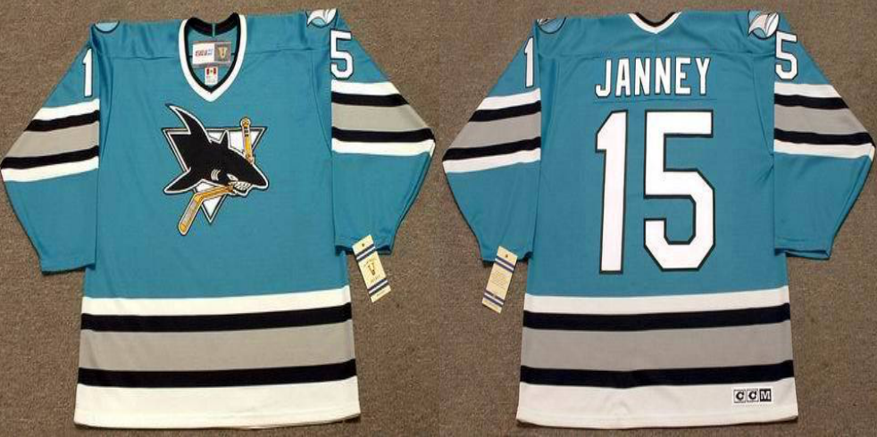 2019 Men San Jose Sharks #15 Janney blue CCM NHL jersey ->ottawa senators->NHL Jersey